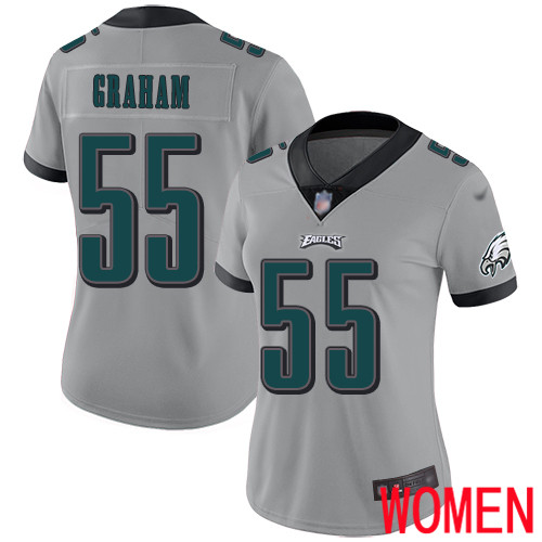 Women Philadelphia Eagles #55 Brandon Graham Limited Silver Inverted Legend NFL Jersey Football